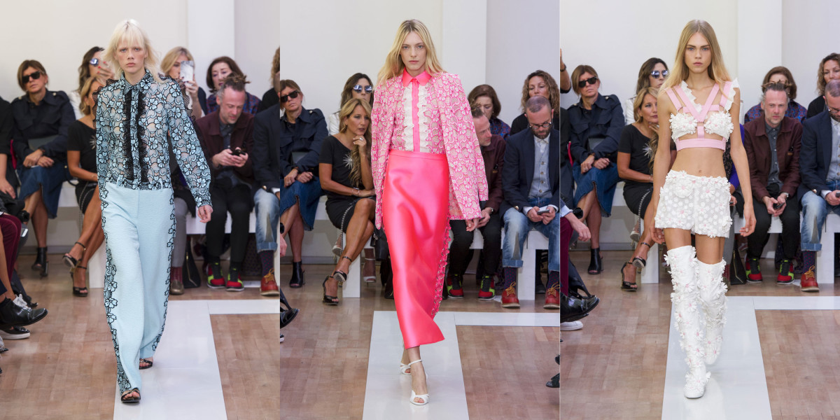 Three looks from Ungaro's spring 2016 collection. Photos: Imaxtree