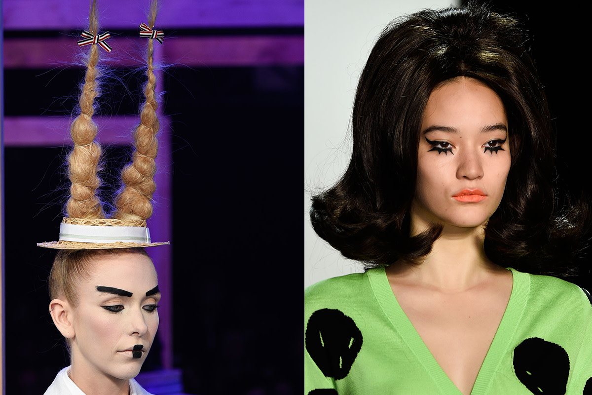 Runway beauty at Thom Browne and Jeremy Scott's spring 2016 shows. Photos: Imaxtree
