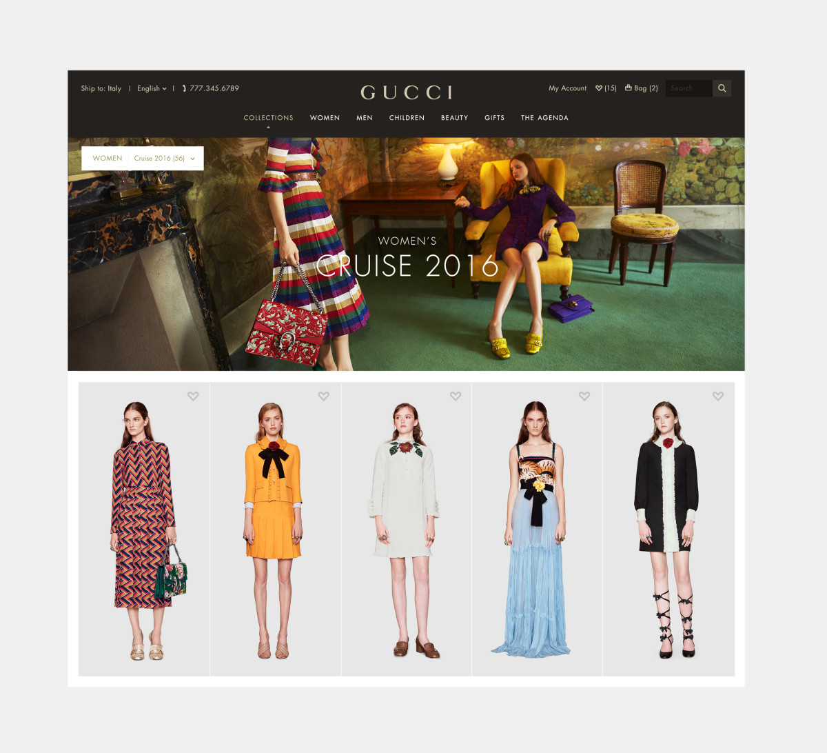 The new Gucci.com. Screengrab: Gucci