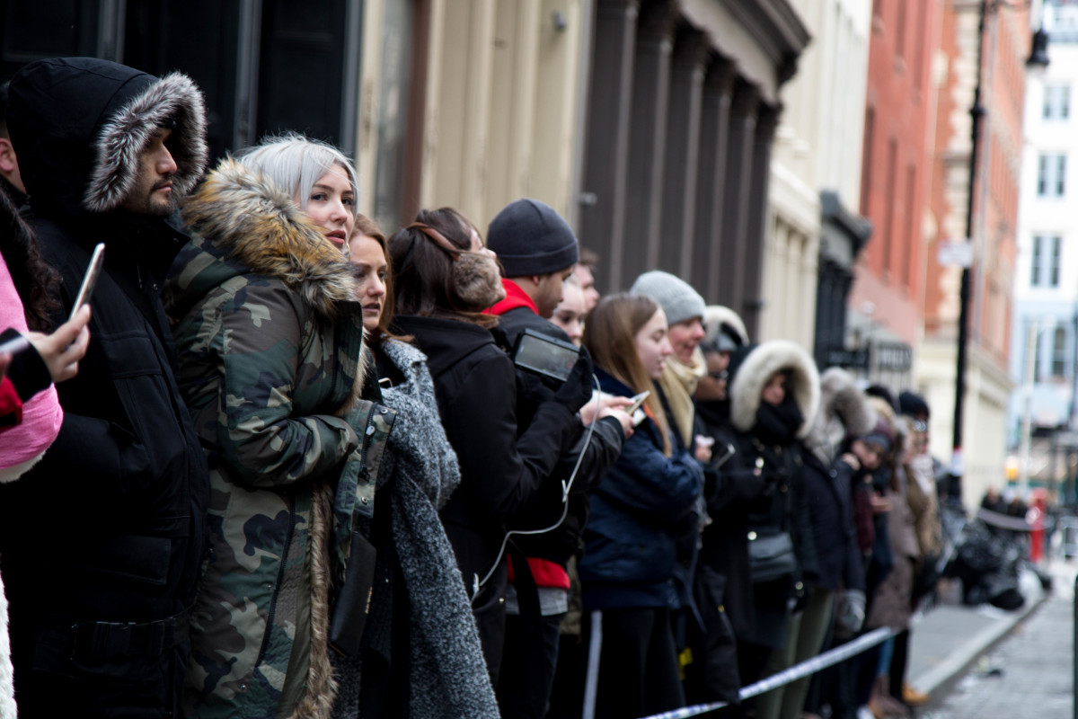 Fans in line for the Kylie Jenner pop-up in New York City. Photo: Jo Bailon/Fashionista