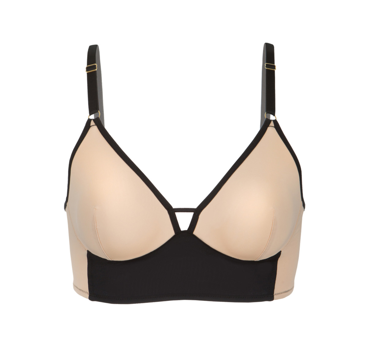 A bra that I actually don't hate wearing! The Long-Lined Bralette in Toasted Almond/Jet Black, $35, available at Lively.
