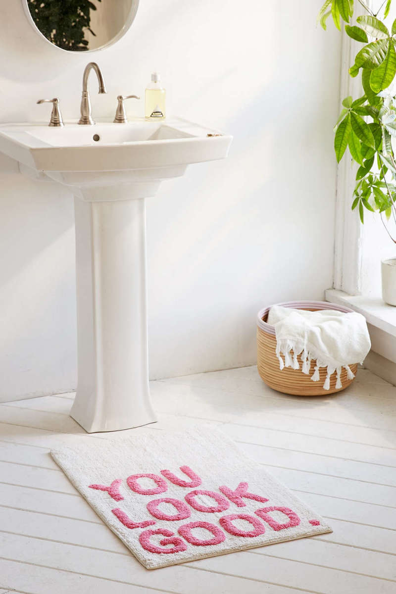 Urban Outfitters's "You Look Good" bath mat. Photo: Urban Outfitters