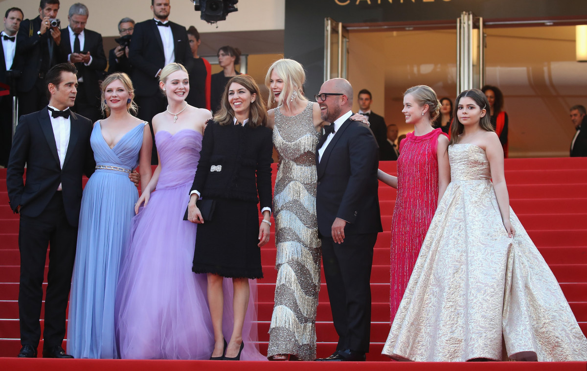 Colin Farrell, Kirsten Dunst, Elle Fanning, Sofia Coppola, Nicole Kidman, Youree Henley, Angousie Rice and Addison Riecke at the 2017 Cannes Film Festival premiere of "The Beguiled." Photo: Chris Jackson/Getty Images