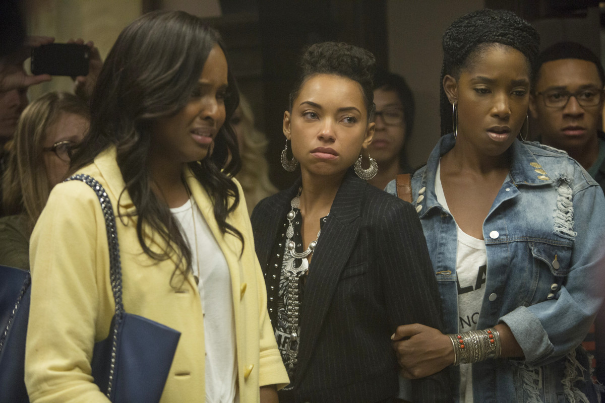 Antoinette Robertson as Coco Conners, Logan Browning as Sam White, Ashley Blaine Featherson as Joelle Brooks. Photo: Adam Rose/Netflix