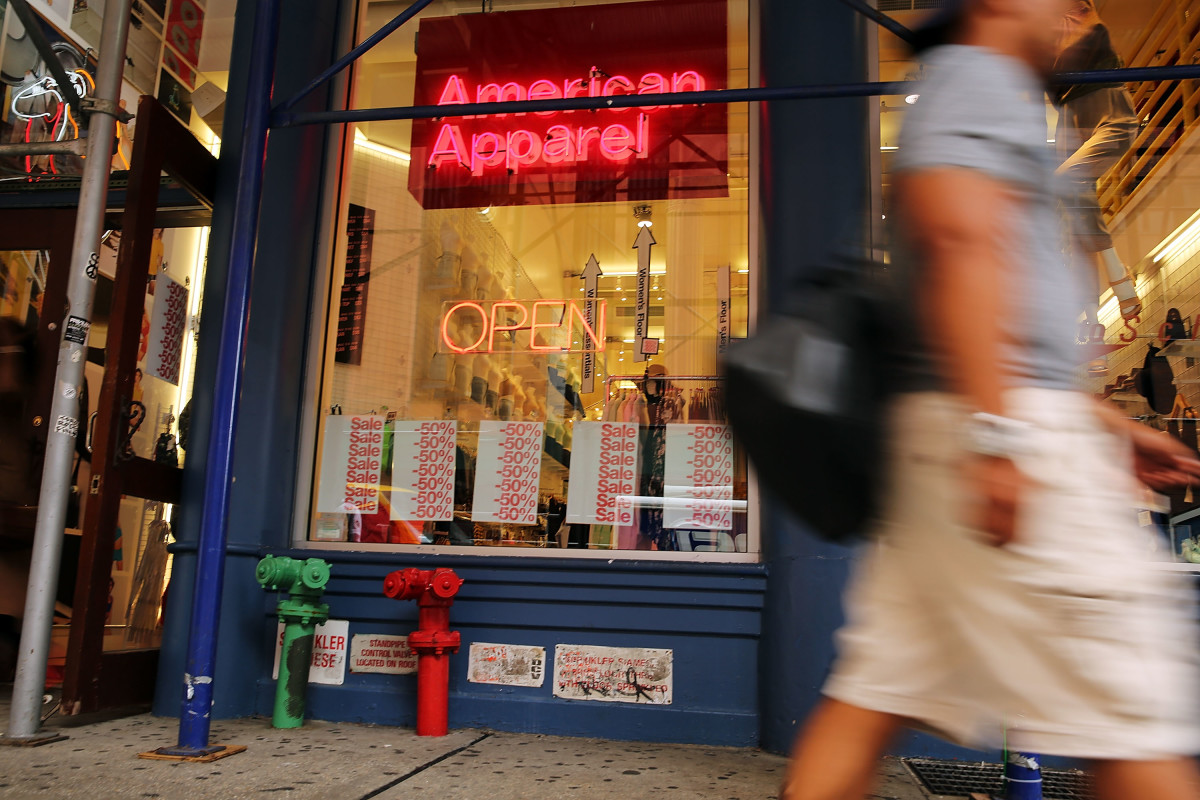 An American Apparel storefront. Photo: Spencer Platt/Getty Images 