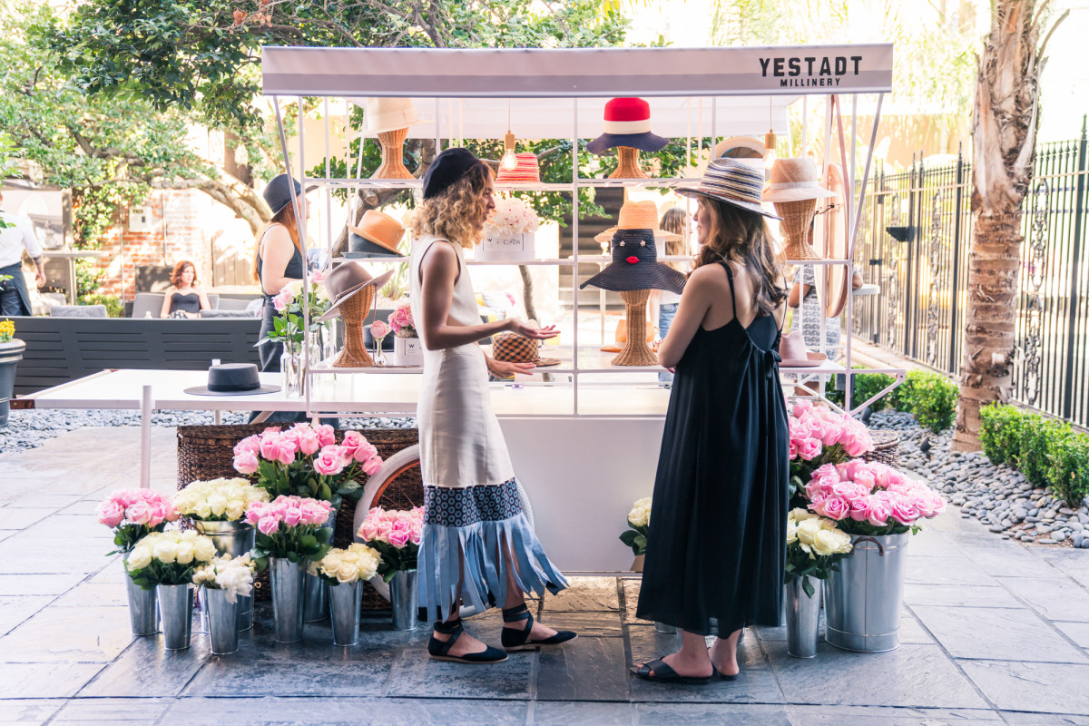Cleo Wade (left) at the Yestadt Millinery pop-up shop at W New Orleans. Photo: Courtesy