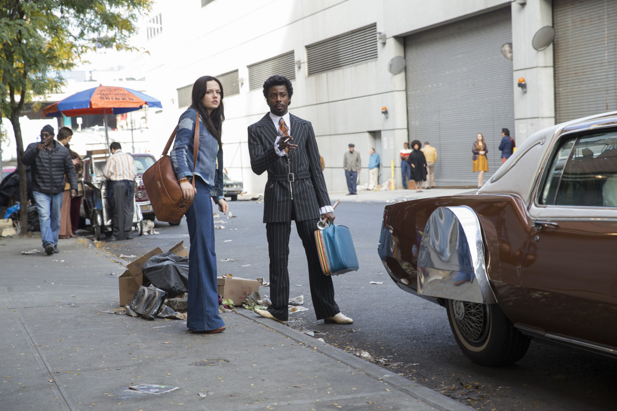 Lori (Emily Meade) in her "small town girl" outfit and C.C. (Gary Carr). Photo: Paul Schiraldi/HBO