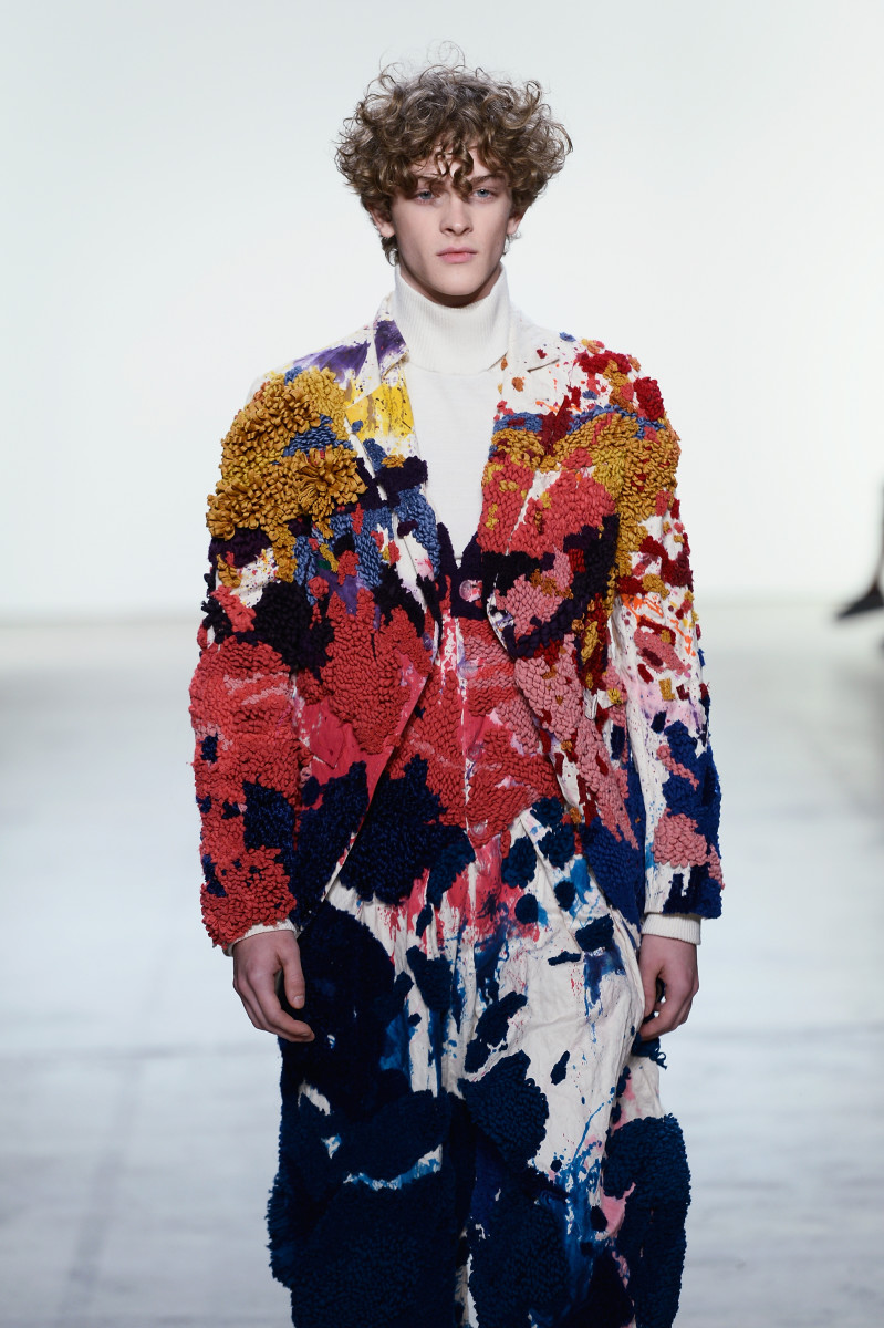 A look from Shizhe He's collection in the Parsons MFA show. Photo: Fernanda Calfat/Getty Images
