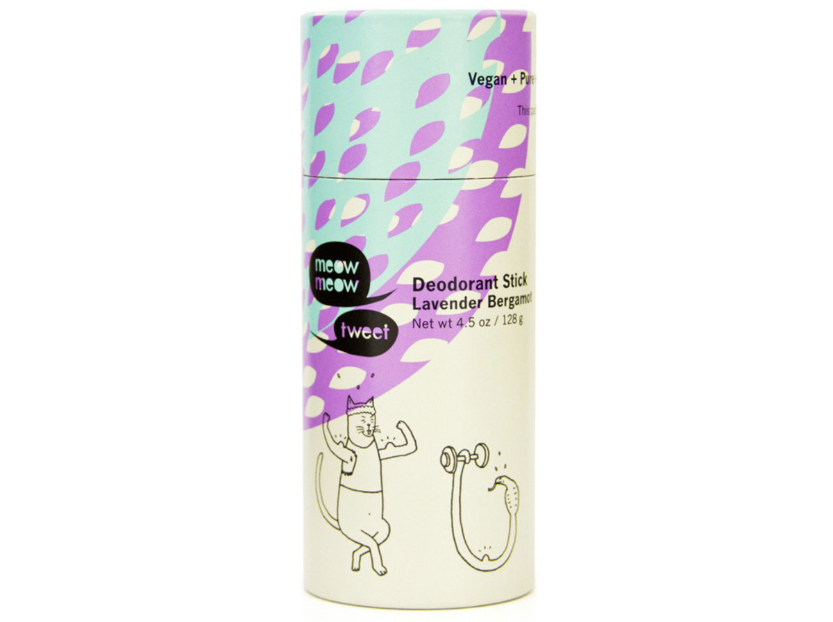 Meow Meow Tweet Deodorant Stick in Lavender Bergamot, $18, available at meowmeowtweet.com.