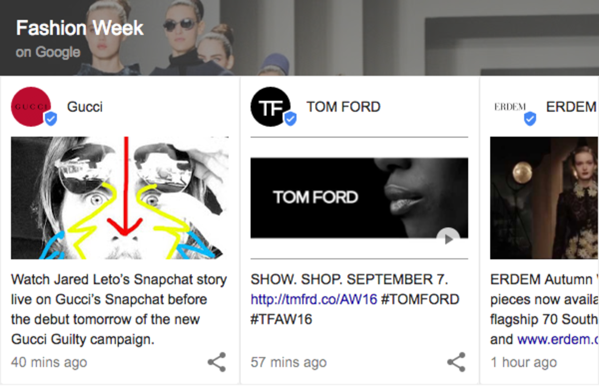 Google Makes Major Investment in Fashion Week Coverage With Help From ...