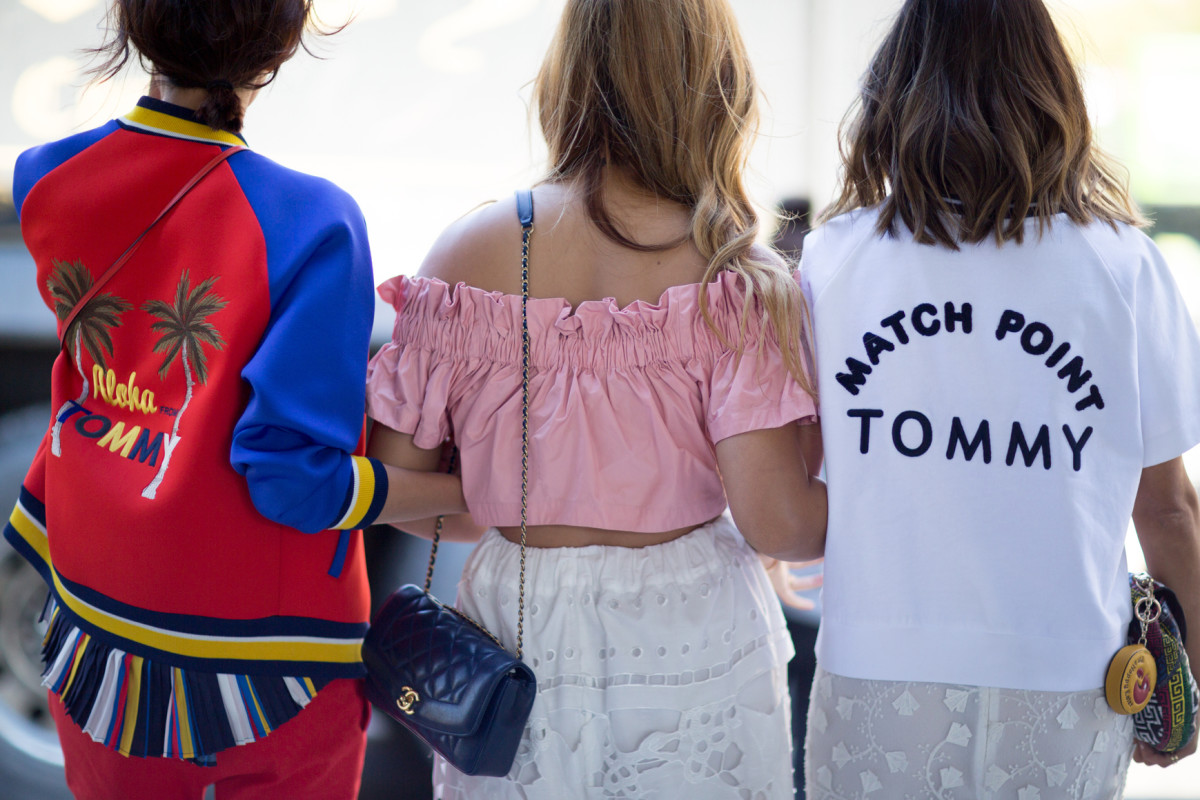 A crew of #influencers before the Tommy Hilfiger spring 2016 show. Photo: Imaxtree