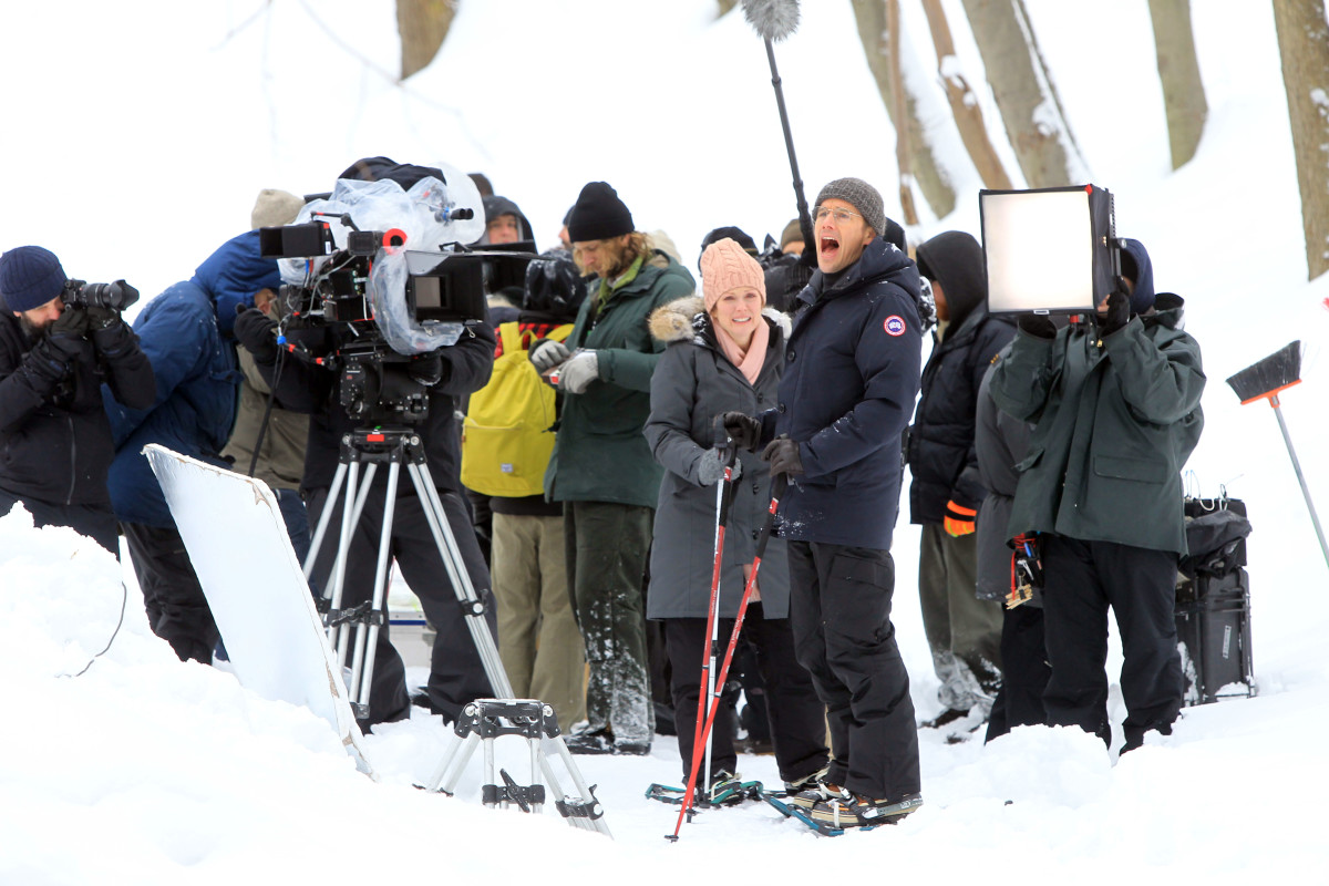 Julianne Moore and Ethan Hawke hit the slopes in 'Maggie's Plan.' Photo: Canada Goose