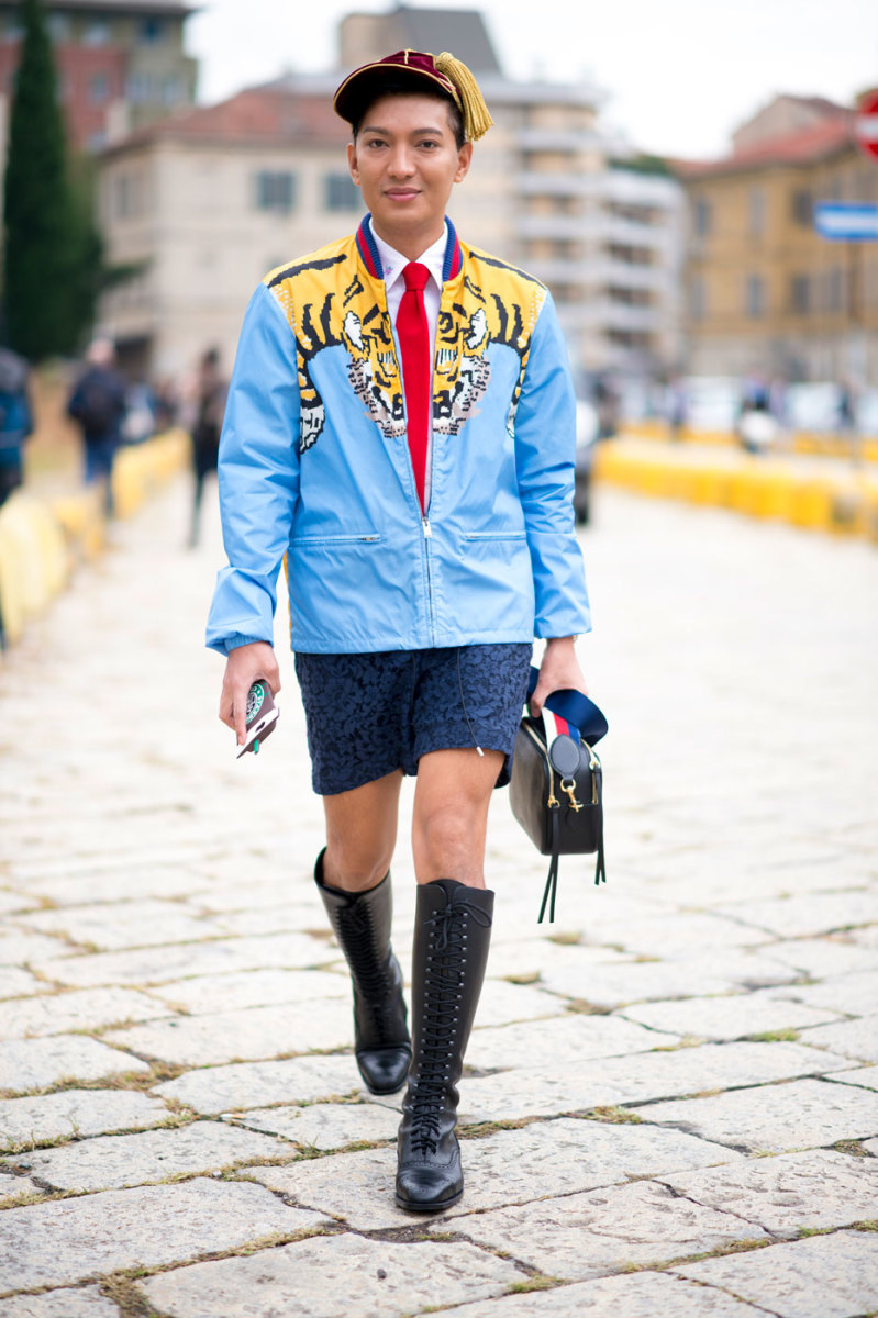 Bryanboy wearing Gucci in Milan. Photo: Imaxtree
