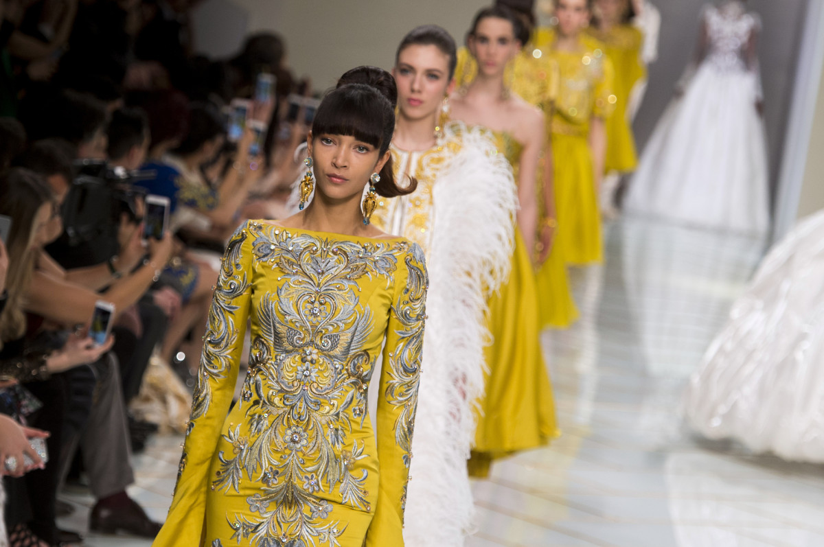 The runway at Guo Pei's spring 2016 Paris couture show. Photo: Imaxtree