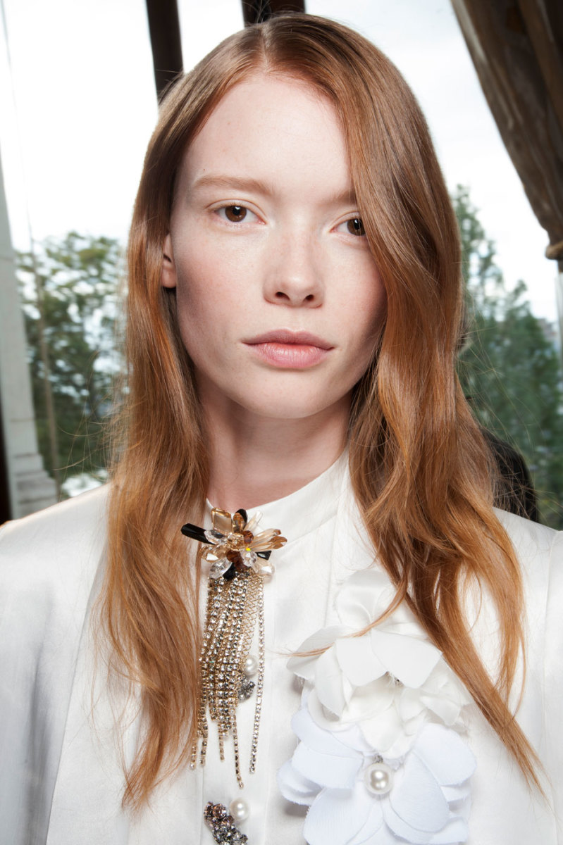 The radiant Julia Hafstrom backstage at Lanvin. Photo: Imaxtree