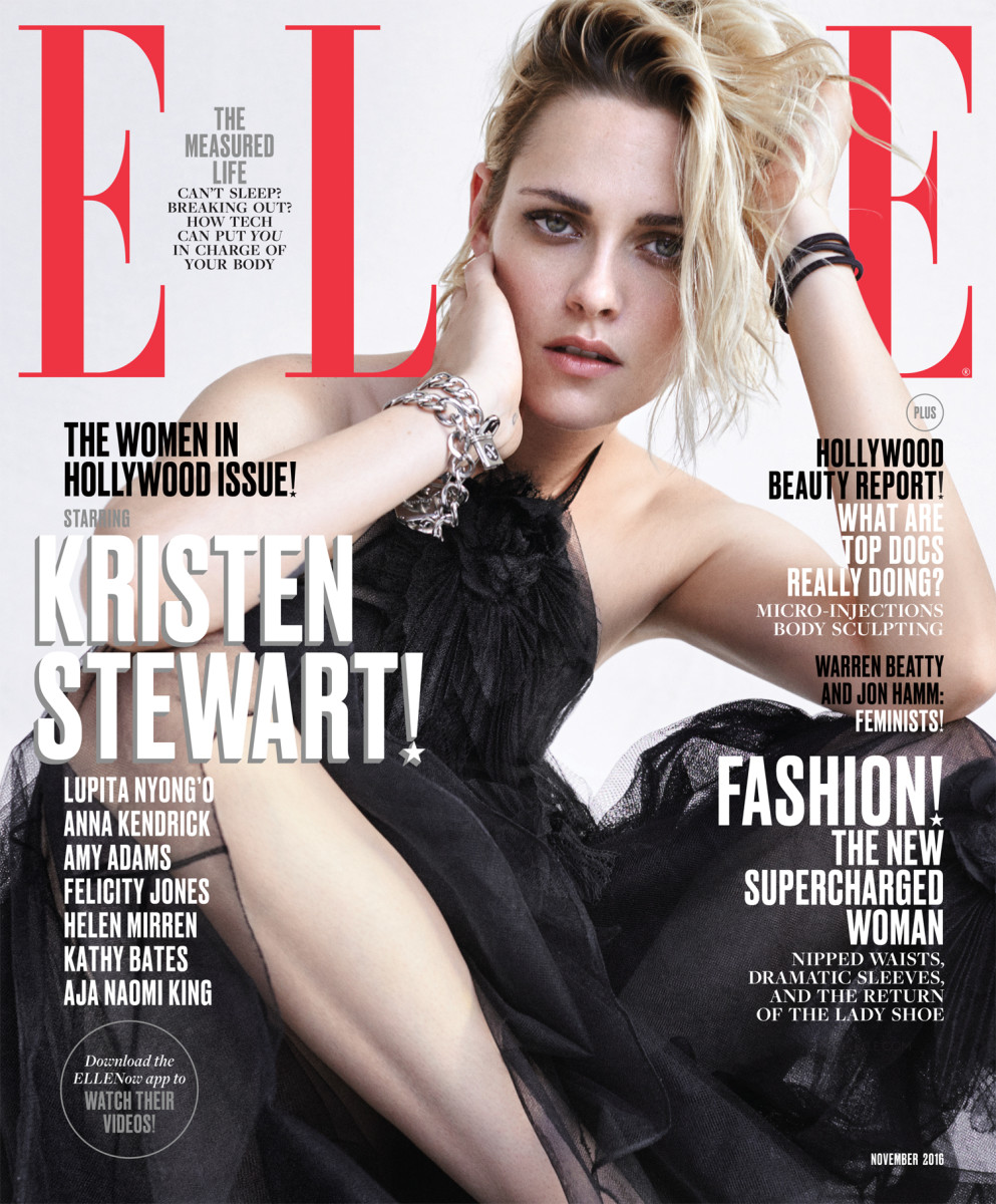 Kristen Stewart in Chanel on Elle's November 2016 issue. Photo: Dan Martensen 