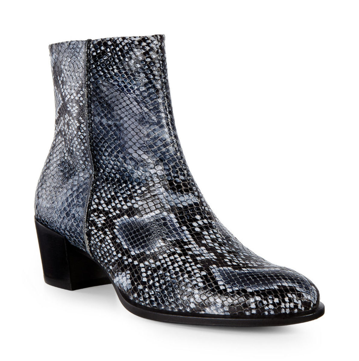 Ecco Shape 35 Snakeskin Boot in True Navy, $139.99 (from $180), available at Ecco.