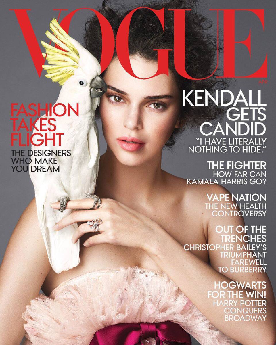 Kendall Jenner on "Vogue," April 2018. Photo: @voguemagazine/Instagram