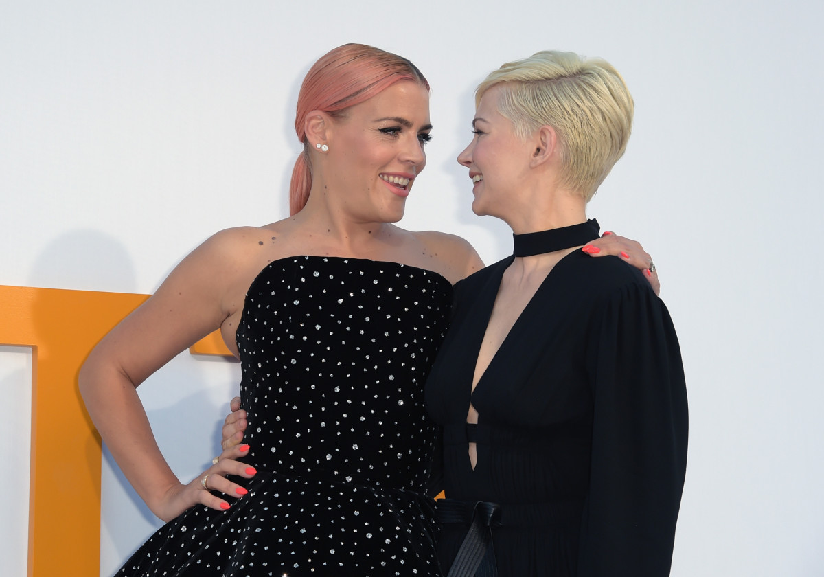 Busy Philipps and Michelle Williams at the premiere of "I Feel Pretty" in Westwood, Calif. on Tuesday. Photo: Kevin Winter/Getty Images