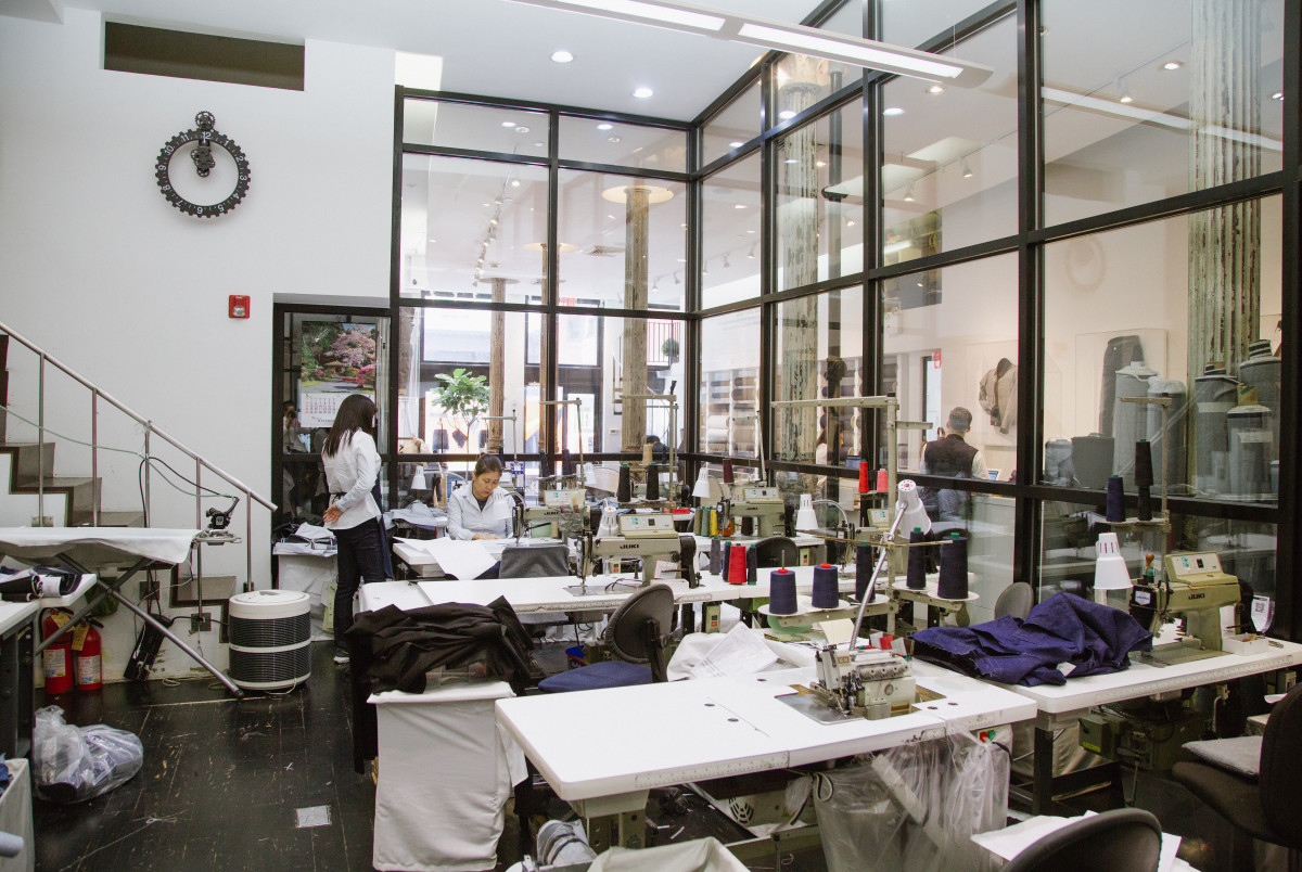 Inside the sewing room. Photo: Whitney Bauck/Fashionista
