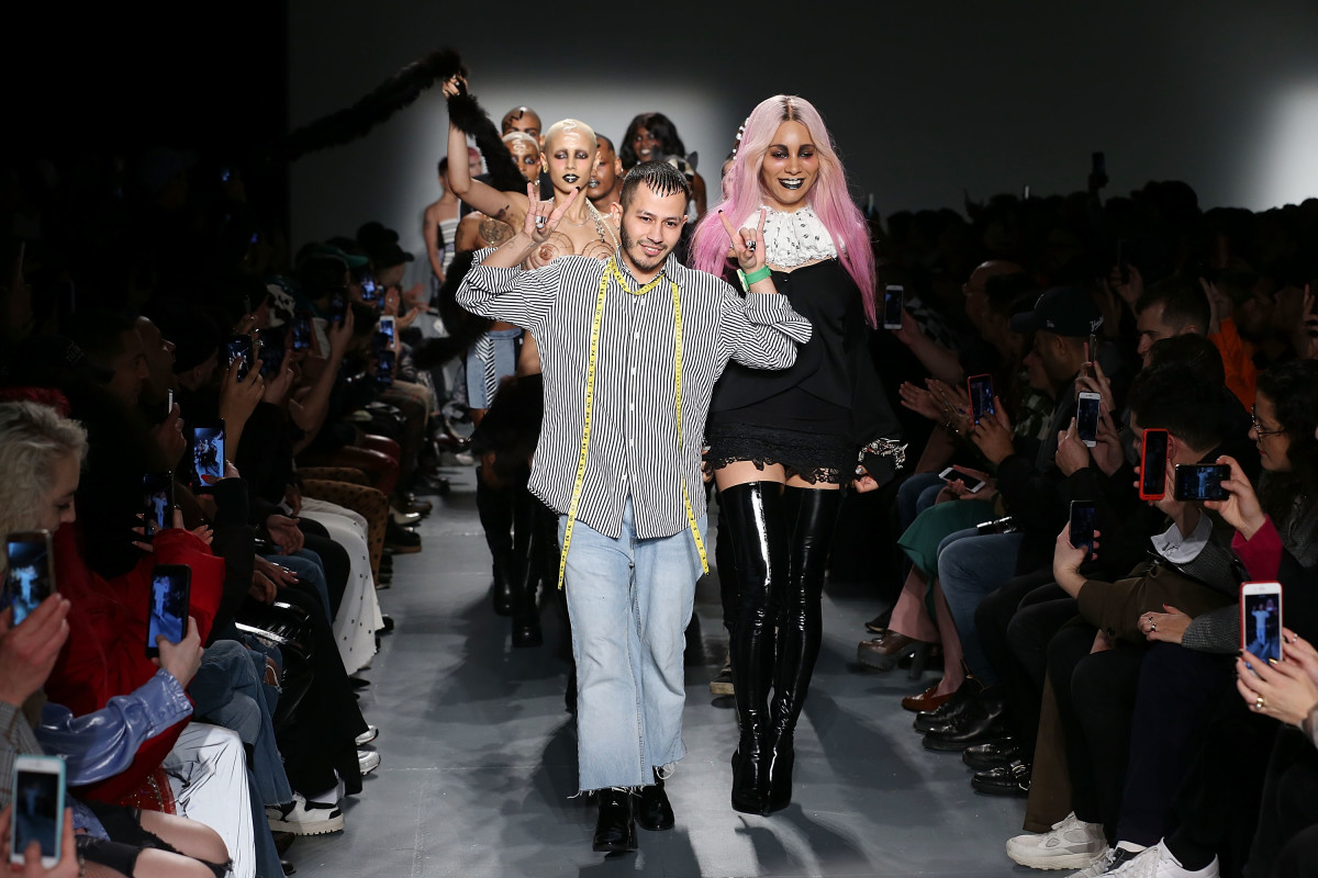 Gyspy Sport founder Rio Uribe at the brand's Fall 2018 runway show. Photo: Jemal Countess/Getty Images