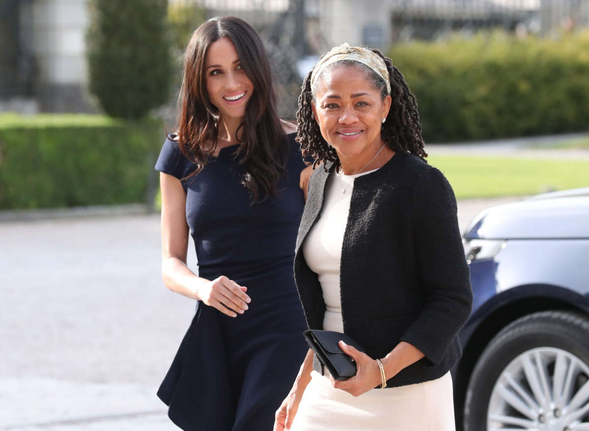 Markle and Doria Ragland at Cliveden House Hotel on Friday. Photo: Steve Parsons/AFP/Getty Images