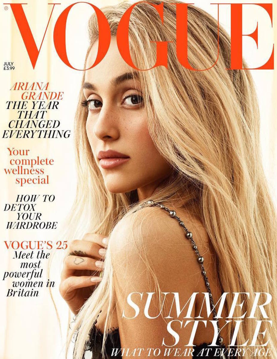 Ariana Grande on the July issue of "British Vogue." Photo: @britishvogue/Instagram 