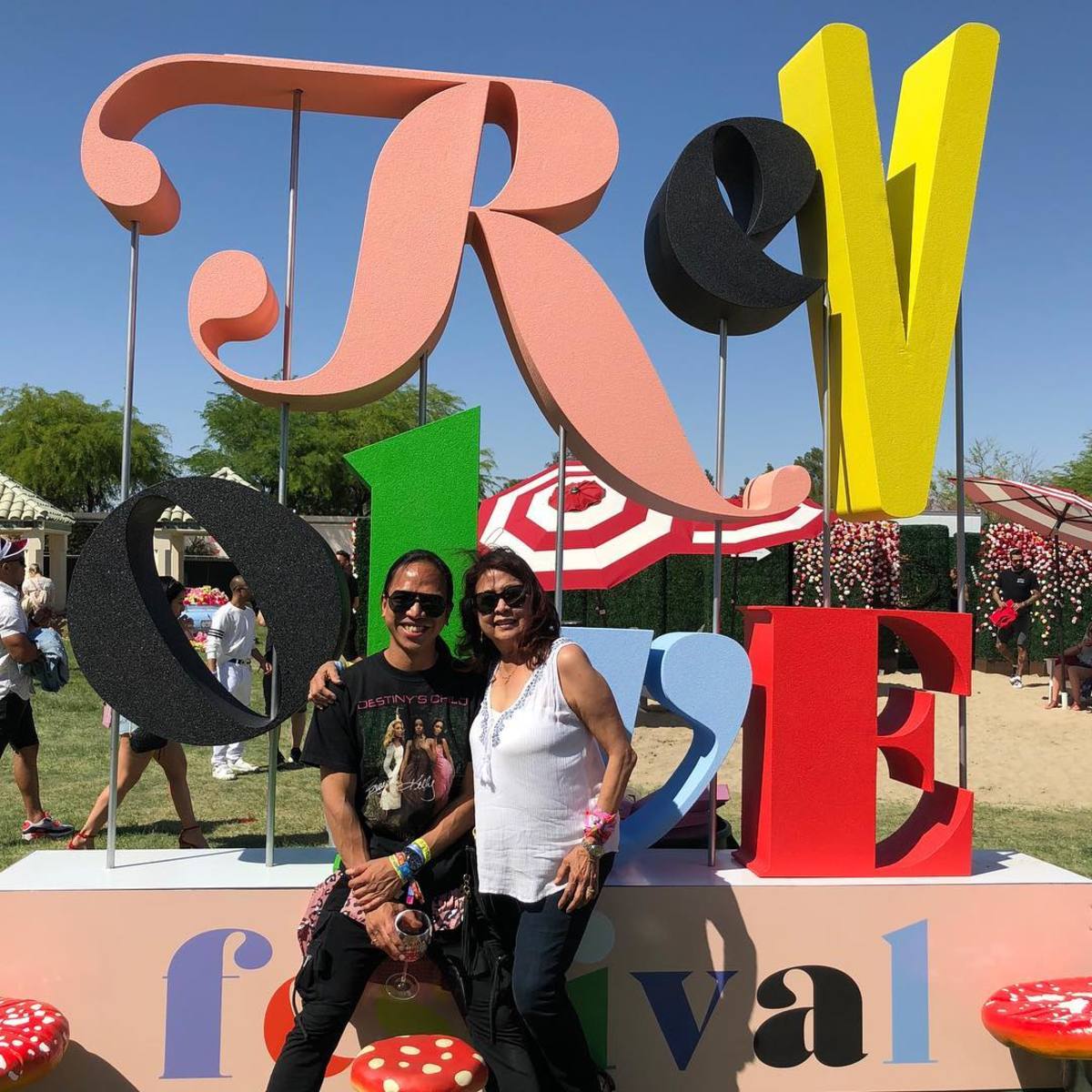 Michael Mente with his mother at Revolve Festival. Photo: @mmente/Instagram