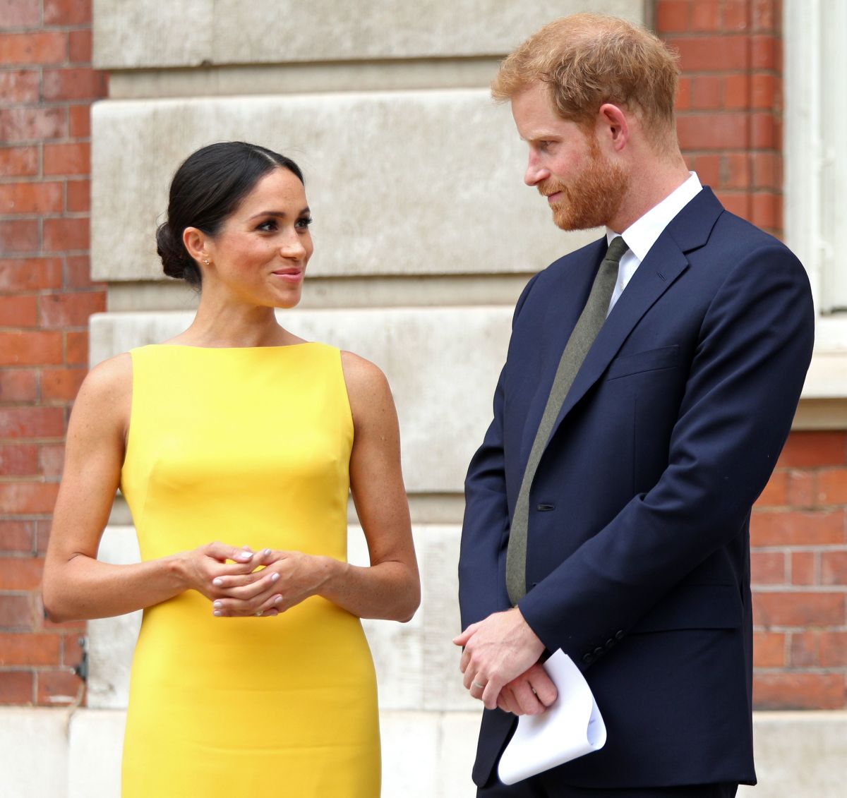 Prince Harry, Duke of Sussex, and Meghan, Duchess of Sussex arrive to attend a reception marking the culmination of the Commonwealth Secretariats Youth Leadership Workshop in London. Photo: Yui Mok/AFP/Getty Images