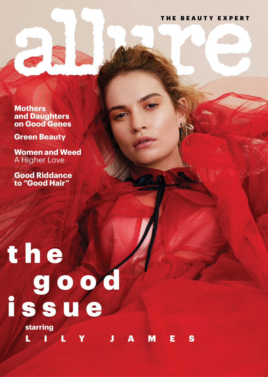 Lily James on the August cover of "Allure." Photo: Sharif Hamza for "Allure" 