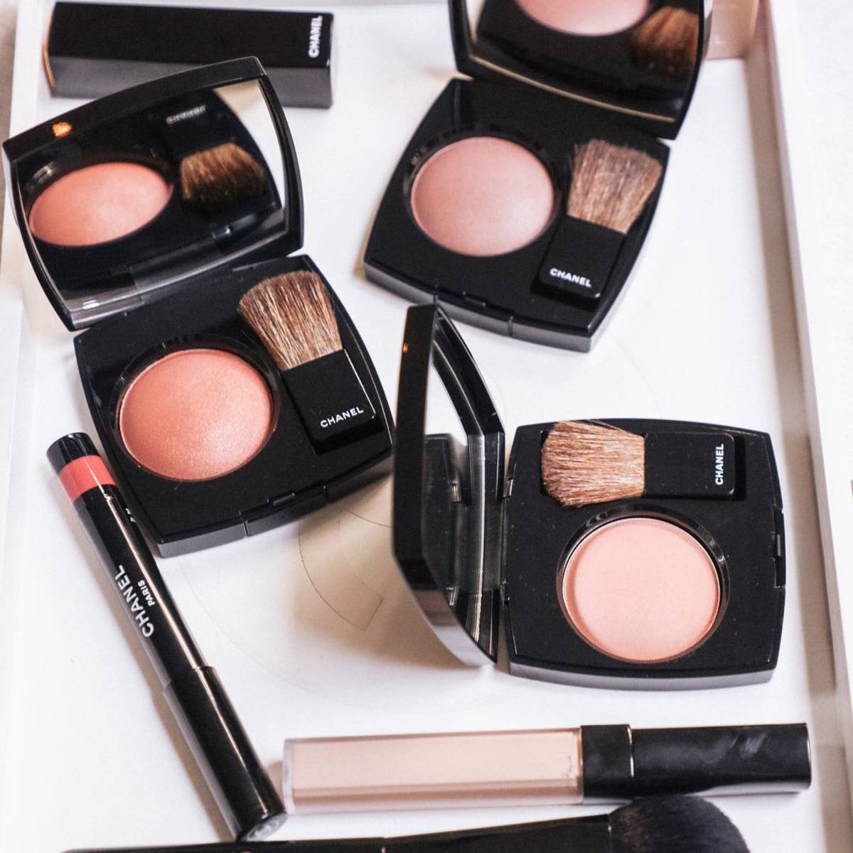 A selection of products from Chanel's beauty range. Photo: @welovecoco/Instagram