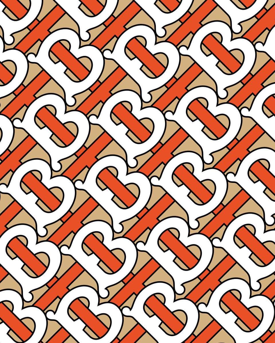 New Burberry monogram, designed by Peter Saville. Photo: @burberry/Instagram