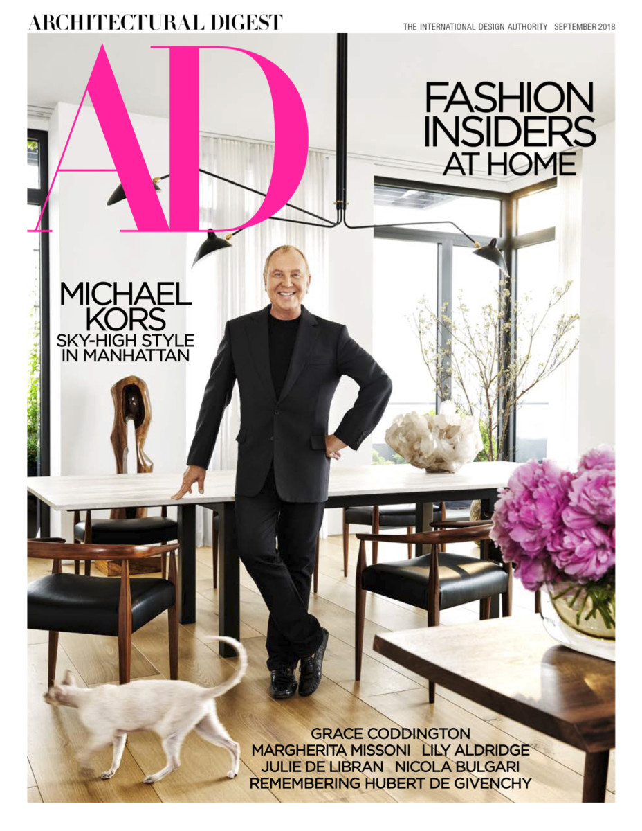 Michael Kors on the cover of the September 'Architectural Digest' issue. Photo: Architectural Digest