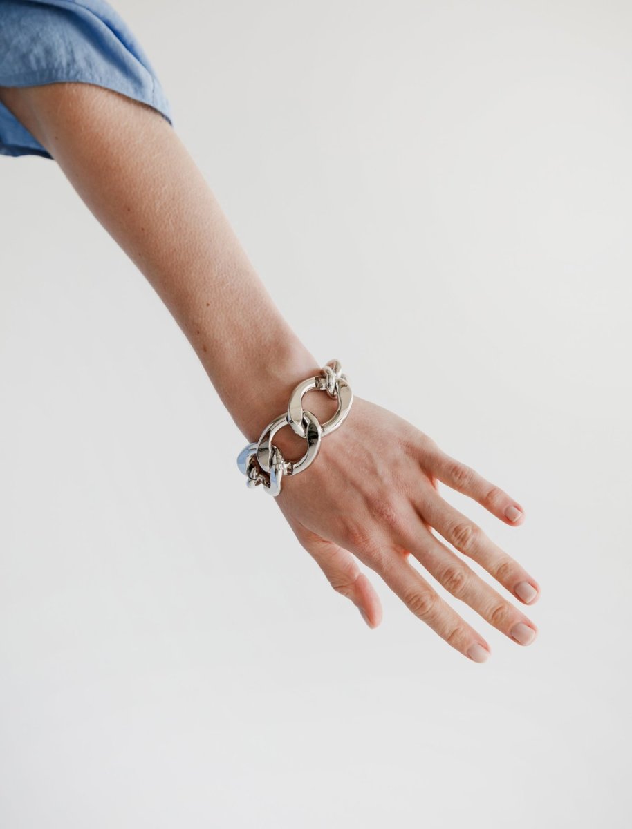 MM6 by Maison Margiela chunky chain bracelet, $230, available here.