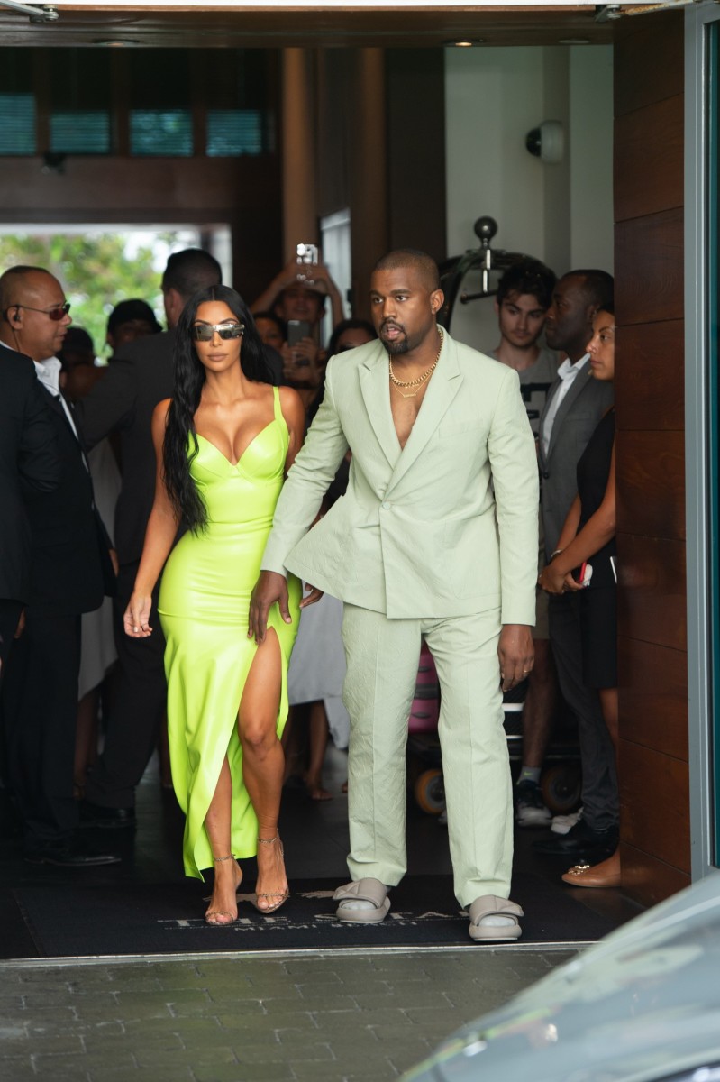 Kim Kardashian and Kanye West in Louis Vuitton at 2 Chainz's wedding in Miami. Photo: Courtesy of Louis Vuitton 