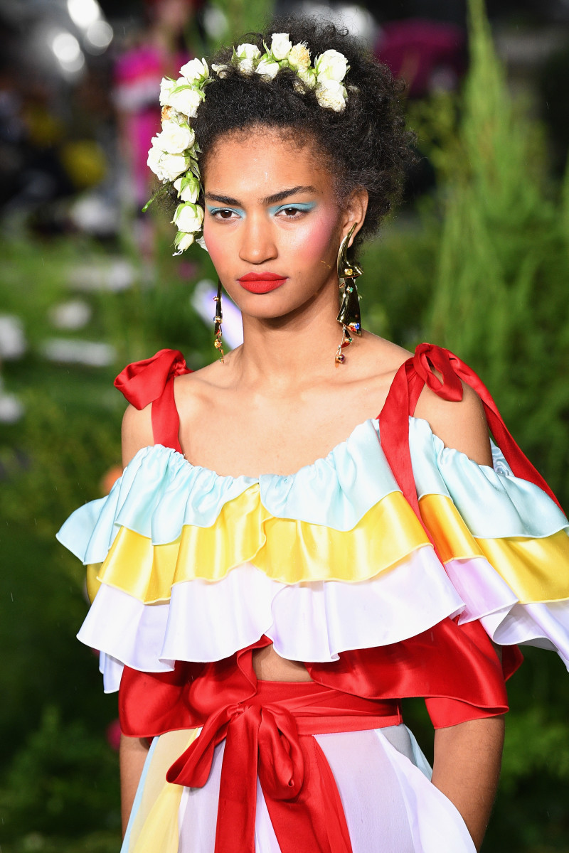 The beauty look from Rodarte's Spring 2019 runway show. Photo: Slaven Vlasic/Getty Images