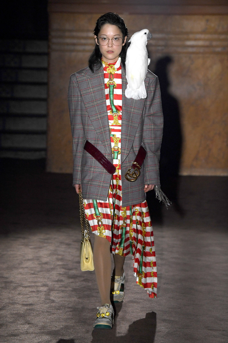 A look from Gucci's Spring 2019 collection. Photo: Dominique Charriau/Getty Images for Gucci
