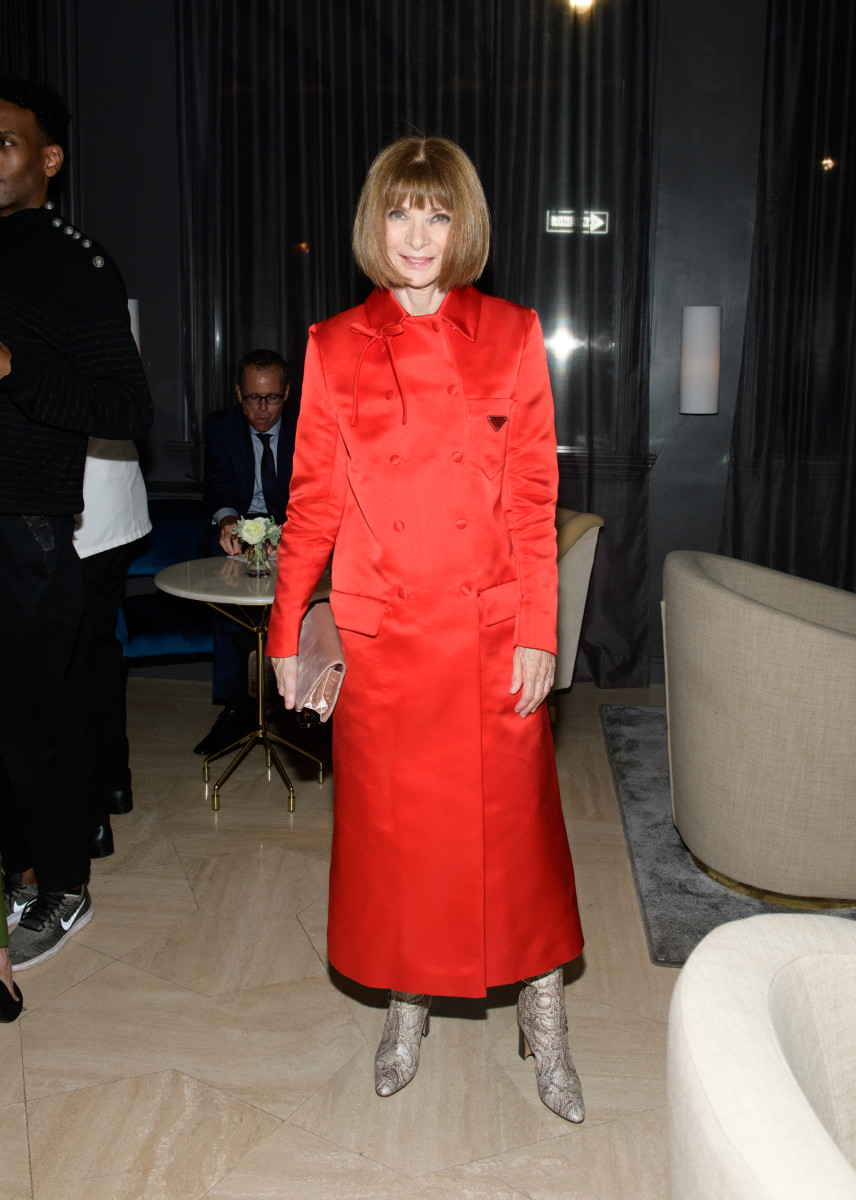 Anna Wintour in Prada at a screening for "The Happy Prince" in New York City. Photo: Noam Galai/Getty Images