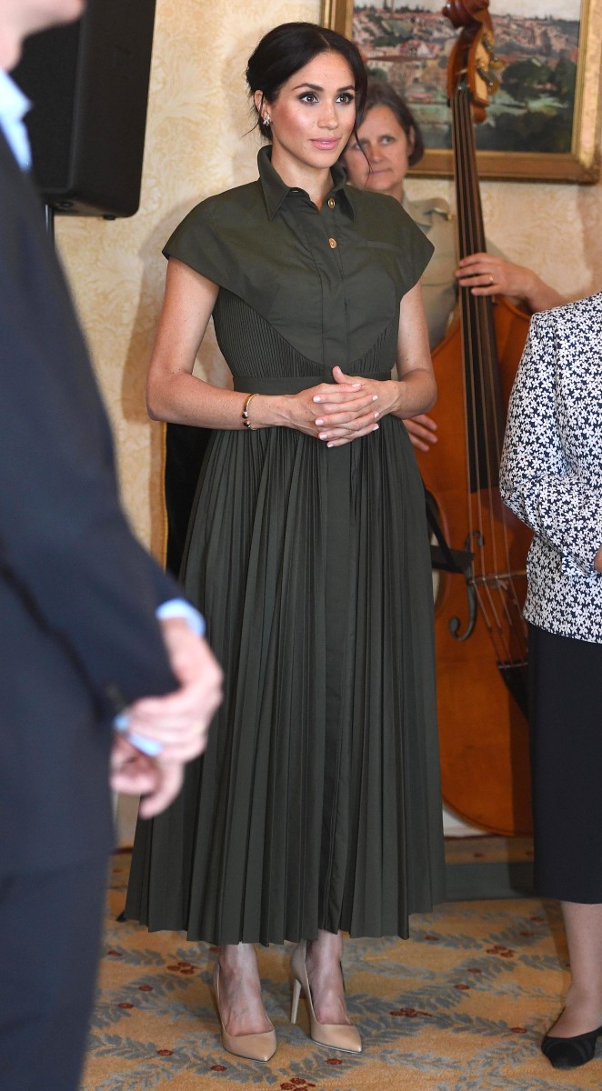 Duchess of Sussex Meghan Markle in Brandon Maxwell at a reception hosted by the Governor-General and Lady Cosgrove in Sydney. Photo: Andrew Parsons — Pool/Getty Images