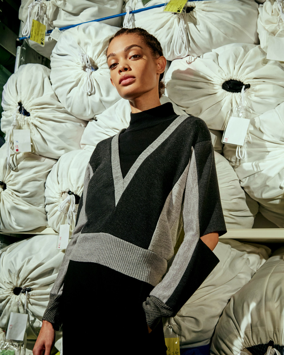 A look from the Eileen Fisher x Public School collaboration. Photo: Courtesy of Eileen Fisher