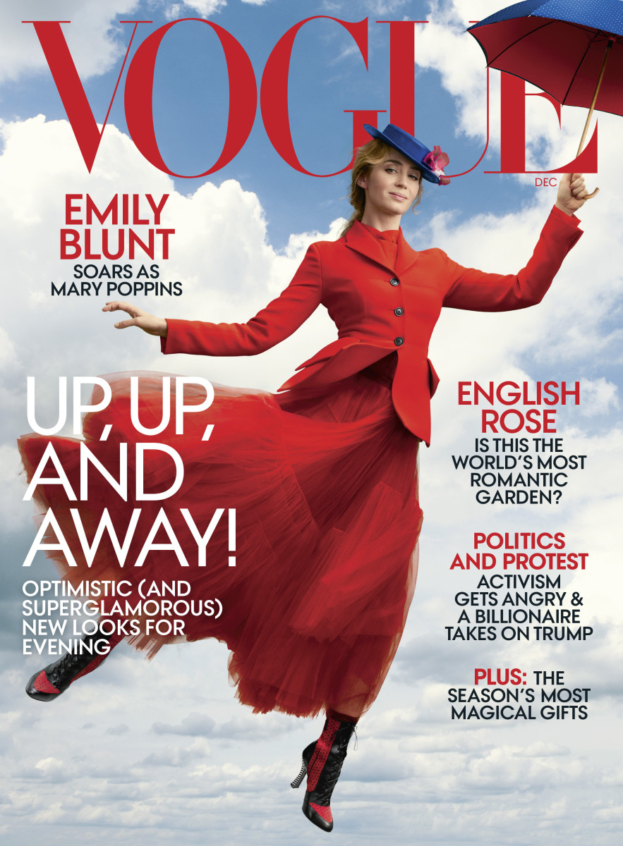 Emily Blunt on the December 2018 cover "Vogue." Photo: Annie Leibovitz