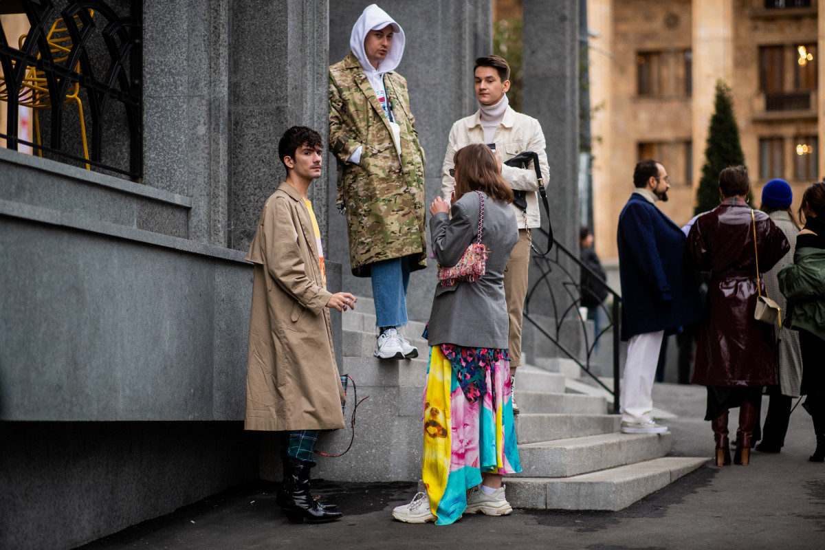 Street style at Mercedes-Benz Fashion Week Tbilisi. Photo: Christian Vierig/Getty Images