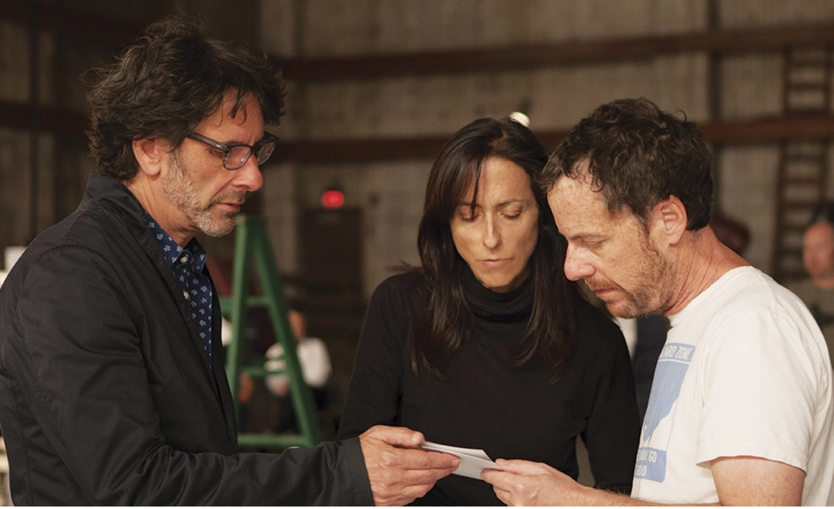Joel Coen, Zophres and Ethan Coen on set. Photo: Courtesy of Universal Pictures