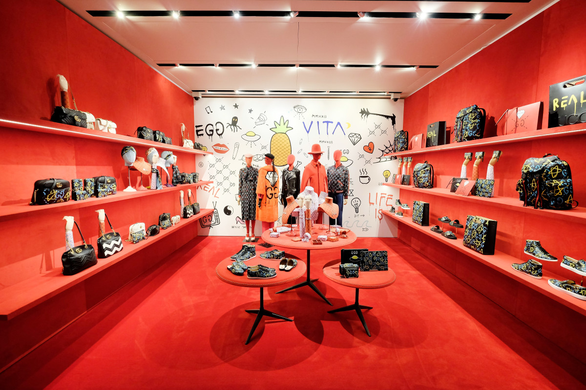 Inside a New York Gucci store in 2016. Photo: Dimitrios Kambouris/Getty Images for GUCCI