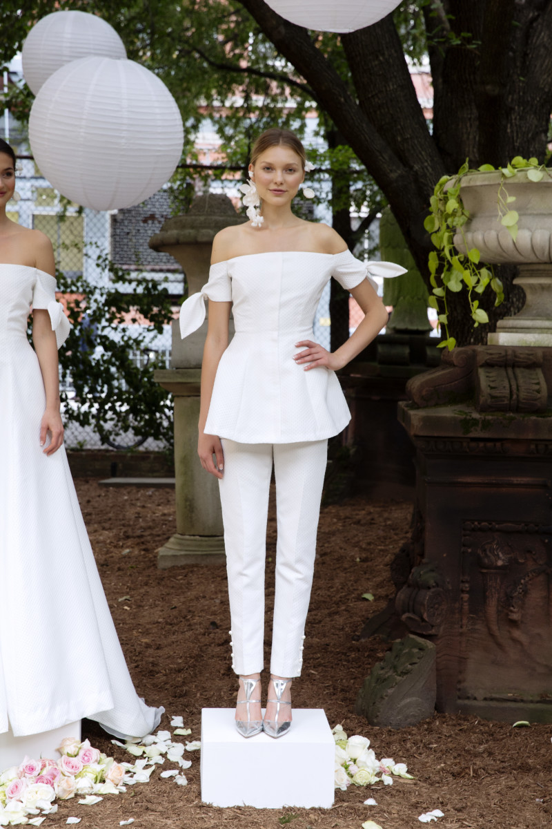 A look from the Lela Rose Fall 2018 bridal collection. Photo: Taylor Jewell and Nina Westervelt