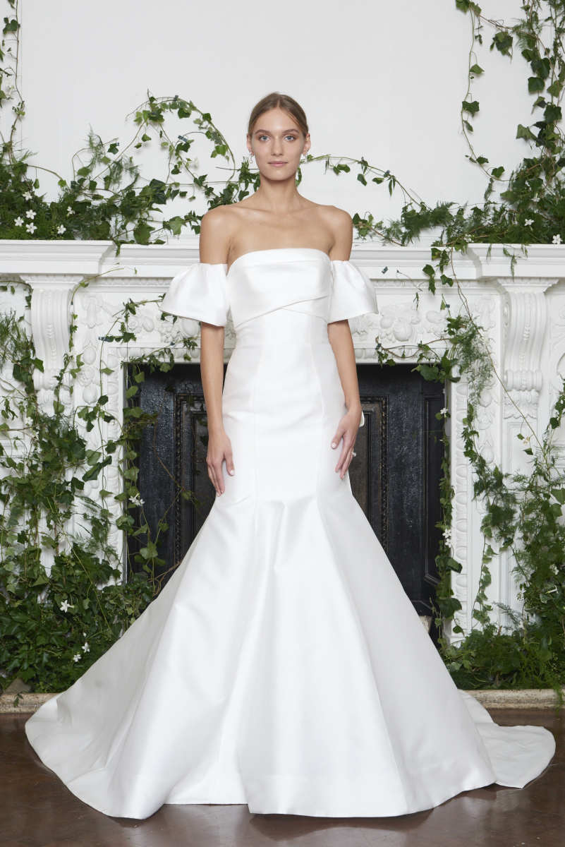 A look from the Monique Lhuillier Fall 2018 bridal collection. Photo: Greg Kessler for Kessler Studio