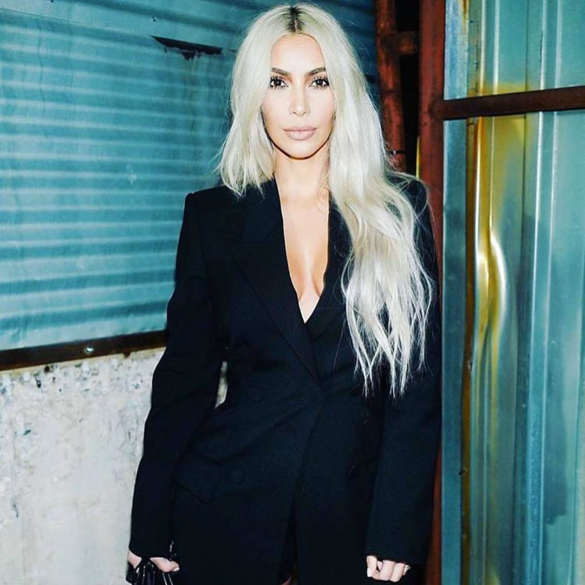 Kim Kardashian West at Alexander Wang's Spring 2018 show. Photo: @chrisappleton1/Instagram