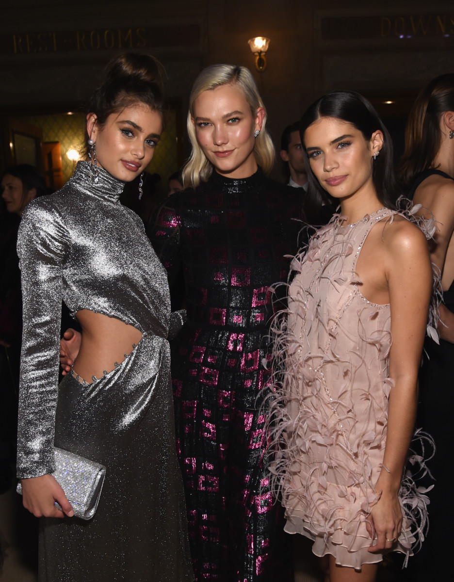 Taylor Hill, Karlie Kloss and Sara Sampaio at the 14th Annual CFDA/Vogue Fashion Fund Awards. Photo: Jamie McCarthy/Getty Images 
