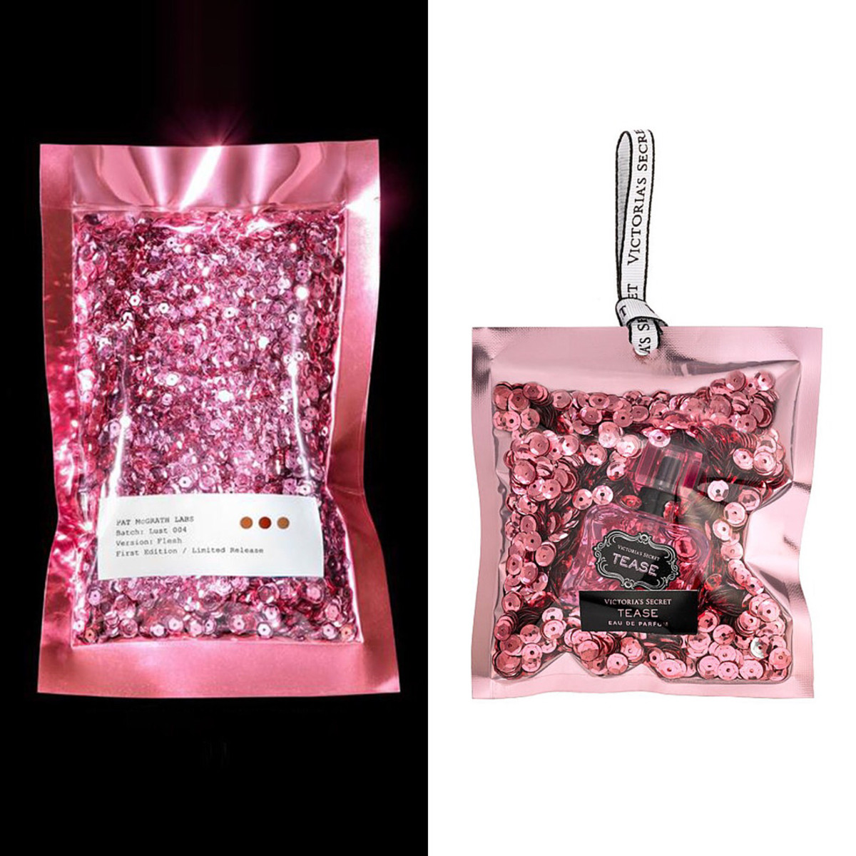 Pat McGrath Labs' packaging vs. Victoria's Secret's. Photo: @diet_prada