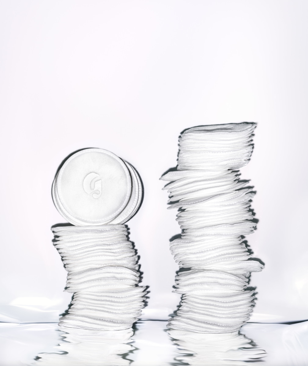 Glossier's branded cotton rounds. Photo: Courtesy of Glossier